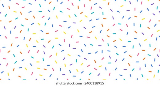 Colorful sprinkles banner background, colorful falling decorative sprinkles background