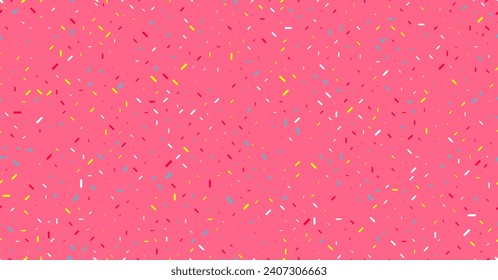 Colorful sprinkles banner background, colorful falling decorative sprinkles background