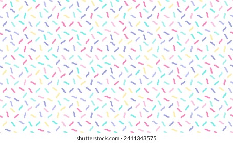 Colorful sprinkles banner background, colorful falling decorative sprinkles background