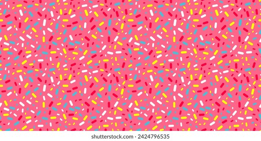 Colorful sprinkles banner background, colorful falling decorative sprinkles background