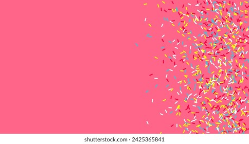 Colorful sprinkles banner background, colorful falling decorative sprinkles background