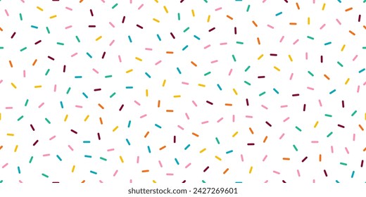 Colorful sprinkles banner background, colorful falling decorative sprinkles background