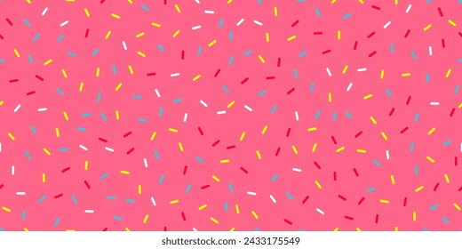 Colorful sprinkles banner background, colorful falling decorative sprinkles background