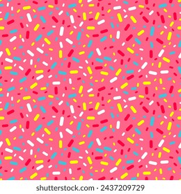 Colorful sprinkles banner background, colorful falling decorative sprinkles background