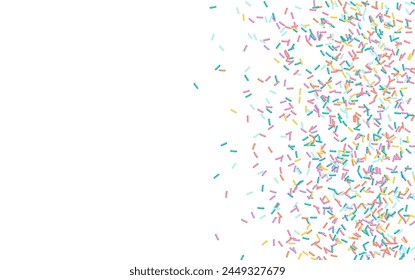 Colorful sprinkles banner background, colorful falling decorative sprinkles background