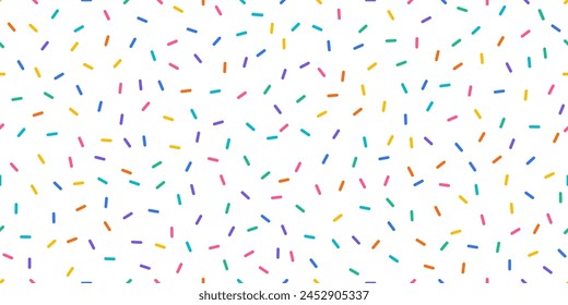 Colorful sprinkles banner background, colorful falling decorative sprinkles background