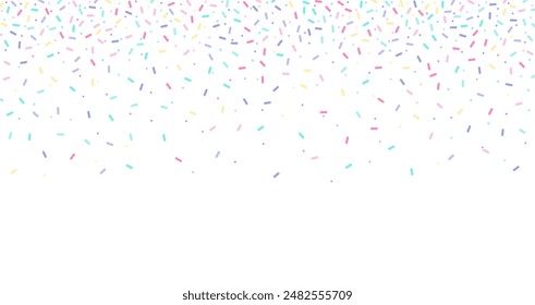 Colorful sprinkles banner background, colorful falling decorative sprinkles background