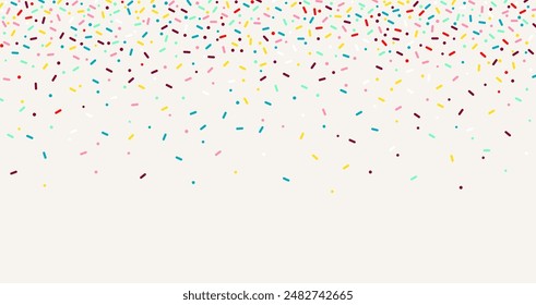 Bunte Streusel Banner Hintergrund, bunte fallende dekorative Streusel Hintergrund