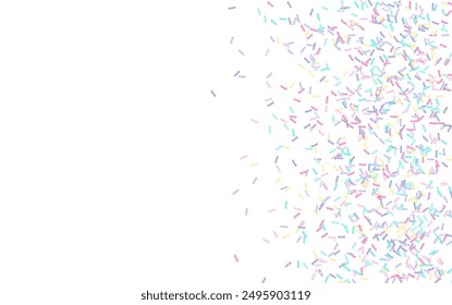 Colorful sprinkles banner background, colorful falling decorative sprinkles background