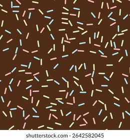 Colorful sprinkles banner background, colorful falling decorative sprinkles background