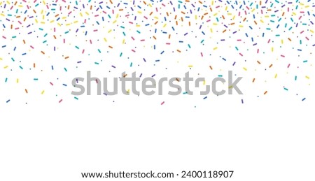 Colorful sprinkles banner background, colorful falling decorative sprinkles background