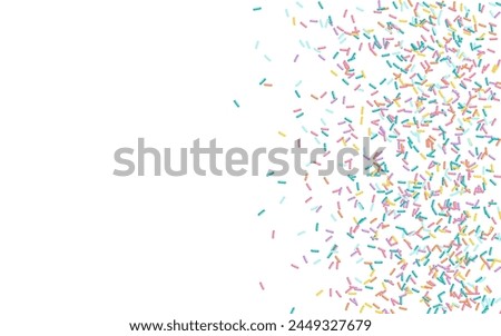 Colorful sprinkles banner background, colorful falling decorative sprinkles background