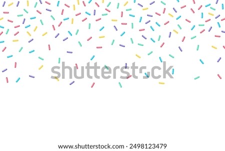 Colorful sprinkles banner background, colorful falling decorative sprinkles background