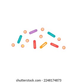 Colorful sprinkles for creating your own ice cream. Sprinkles cartoon illustration. Summer, sundae concept