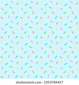 Colorful sprinkles pastel seamless pattern blue background vector