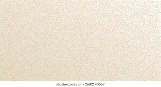 Colorful sprinkles sugar pattern topping on vanilla cream cake background graphic illustration.