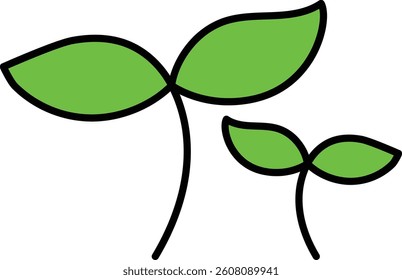 Colorful sprout icon representing nature, growth, and life