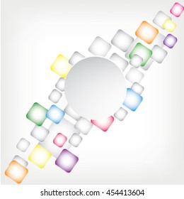 Colorful sqares vector background with text