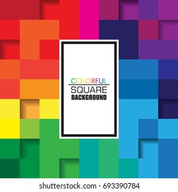 Colorful Square Abstract Background with Vertical White Space for Text. Vector Design for Background