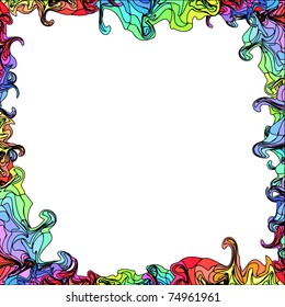 Colorful square abstract frame on a white background. Vector.