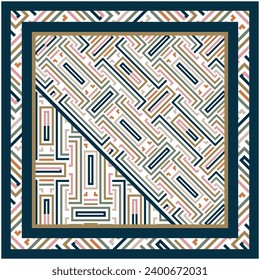 Escarcha griega de patrón sin costuras, pañuelo de diseño de patrones geométricos vectoriales.