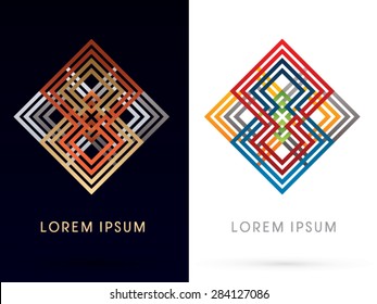 Colorful Square abstract shape, graphic vector