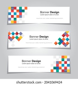 Colorful Square Abstract Template Banner Advertising Marketing Promotion Vector Background