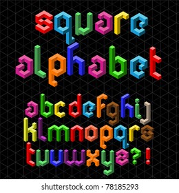 Colorful Square Alphabet