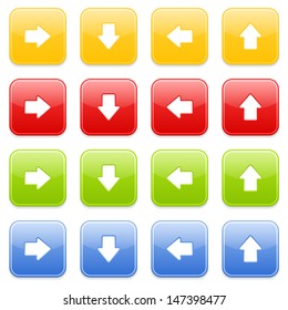 Colorful square button with arrow