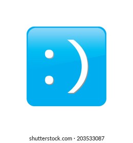 Colorful square buttons for website or app - Smiley Face