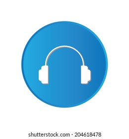 Colorful square buttons for website or app - Headphones