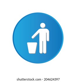 Colorful square buttons for website or app - Recycling
