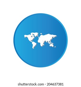 Colorful square buttons for website or app - World Map