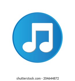 Colorful square buttons for website or app - Musical Note