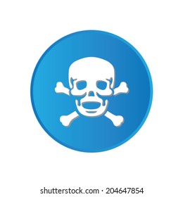 Colorful square buttons for website or app - Skull and Cross Bones