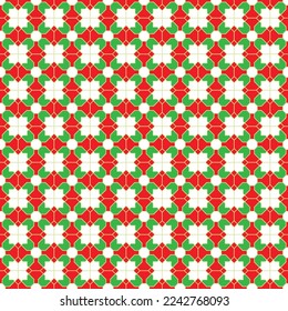 Colorful square and diagonal line pattern background. Linked diagonal line on square and octagon shape. Multicolor lattice pattern background. Merry Christmas pattern.