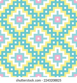 Colorful square and diagonal line pattern background. Linked diagonal line on square shape. Multicolor lattice pattern background. Abstract maze backdrop.