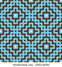 Colorful square and diagonal line pattern background. Linked diagonal line on square shape. Multicolor lattice pattern background. Abstract maze backdrop. Traditional knitting artwork.