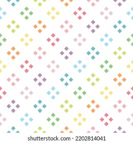 colorful square in diagonal line. rainbow and pastel color concept. seamless pattern. vector illustration.