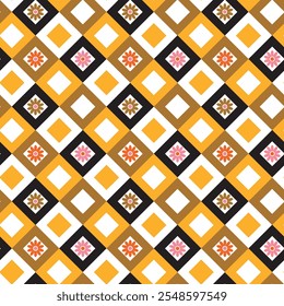 Colorful square and diamond shape seamless pattern