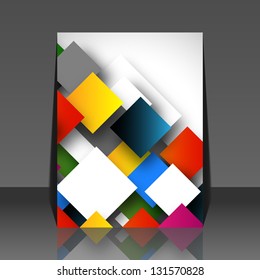 Colorful square empty background - blank quadrat vector design - flyer