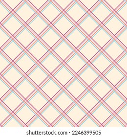 Colorful Square Fabric Texture Seamless Pattern, Cross Lines, Stripes, Abstract colorful background, Repeat design for textile