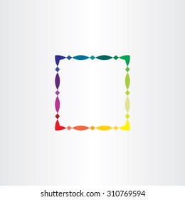 colorful square frame vector border element design icon