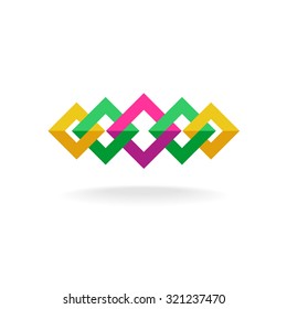 Colorful square frames links logo