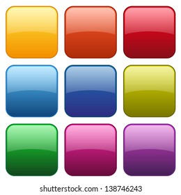 Colorful square glossy buttons