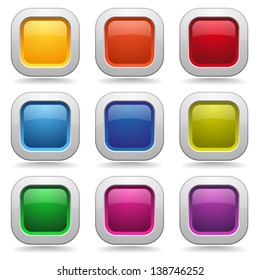 Colorful square glossy buttons