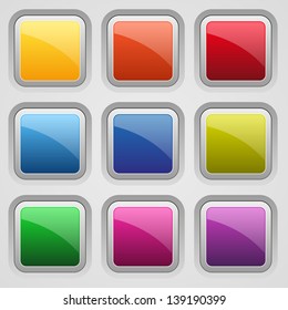 Colorful square glossy buttons