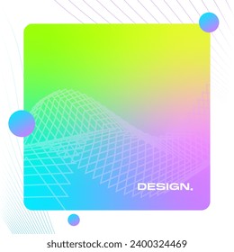 Colorful square gradient background. Social media template vector illustration.