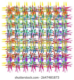 Colorful square grid. Abstract pattern texture. Geometric mosaic Vector. Vibrant background element.