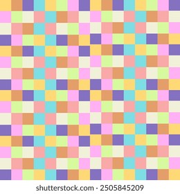 Colorful square grid pattern background - Multicolored geometric wallpaper design.